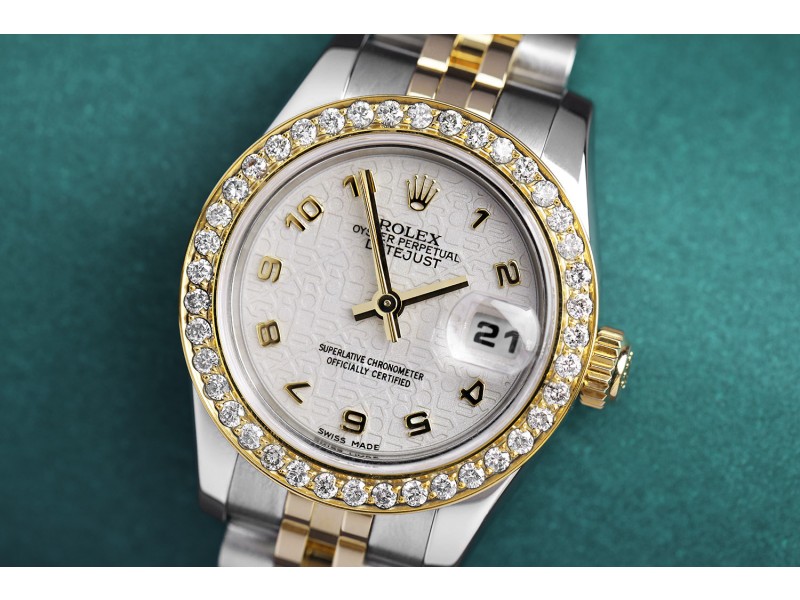 Rolex Datejust 26mm Two Tone SS/YG  Ladies Watch with Factory Ivory Dial 
