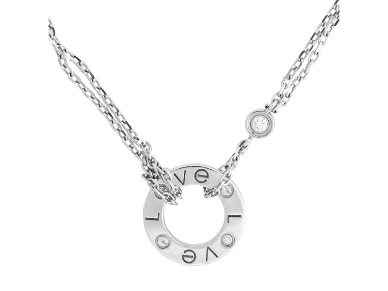 Cartier 18k White Gold Love Mini Necklace	