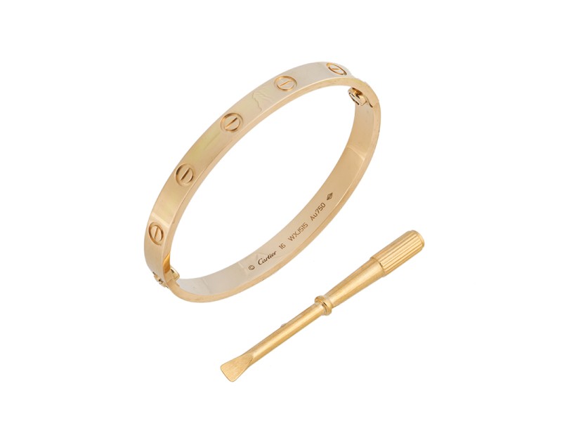 Cartier Love Yellow Gold  New Screw System Bracelet Size 16
