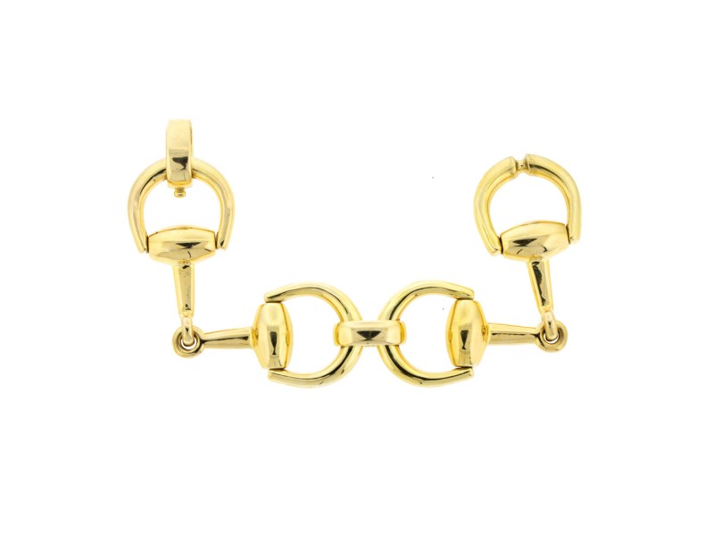 Gucci 18k Yellow Gold HorseBit Link Bracelet	