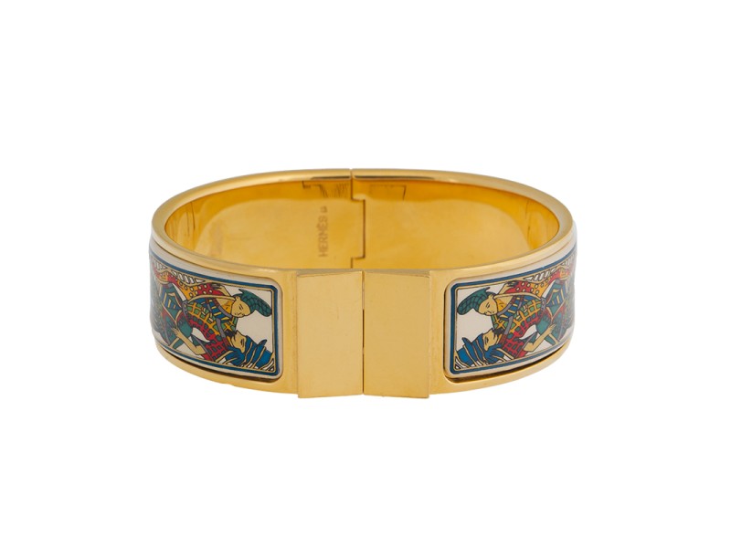 Hermes Gold Plated Hinged Cuff