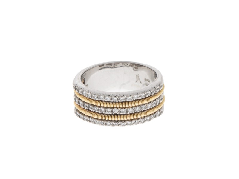 Marco Bicego 18k White and Yellow Gold 3 Row Diamond Ring