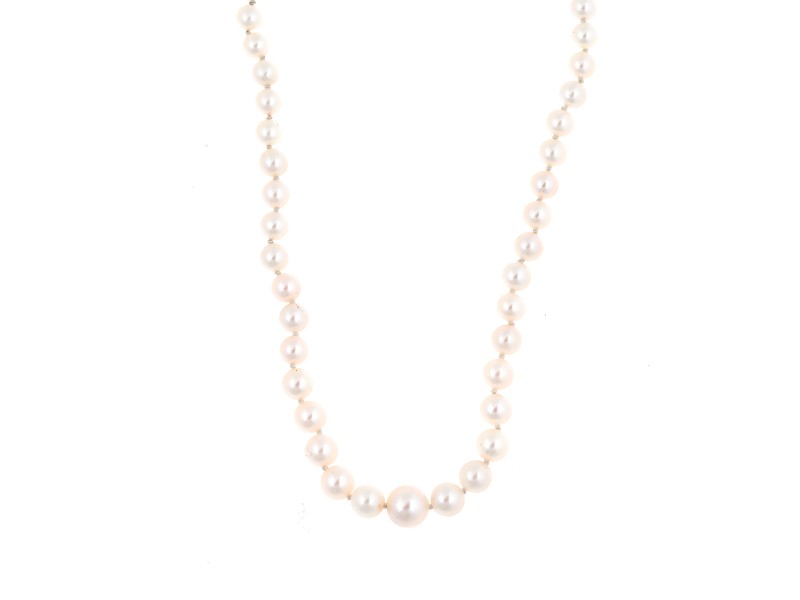 Mikimoto Sterling Silver Graduated Pearl Necklace