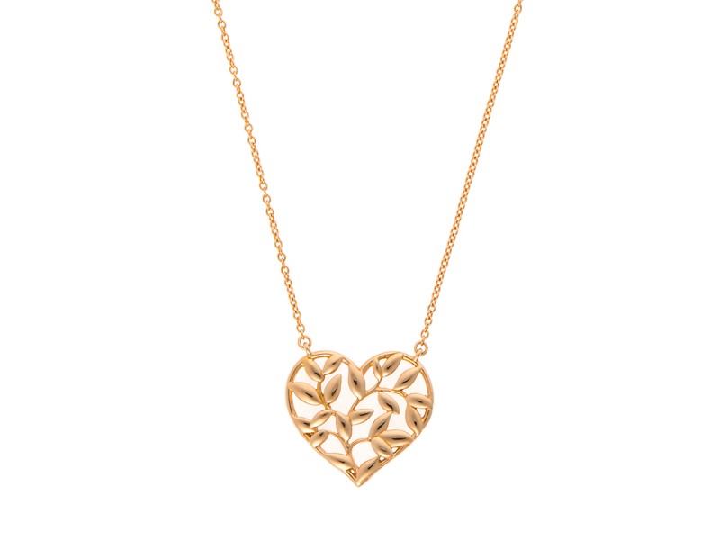 Rose Gold Plated CZ Olive Leaf Pendant Necklace - Silver Collection from  Personal Jewellery Service UK