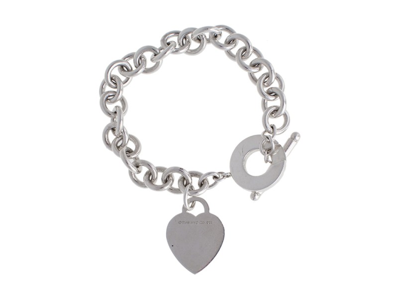 Tiffany & Co. Sterling Silver Heart Link Toggle Bracelet