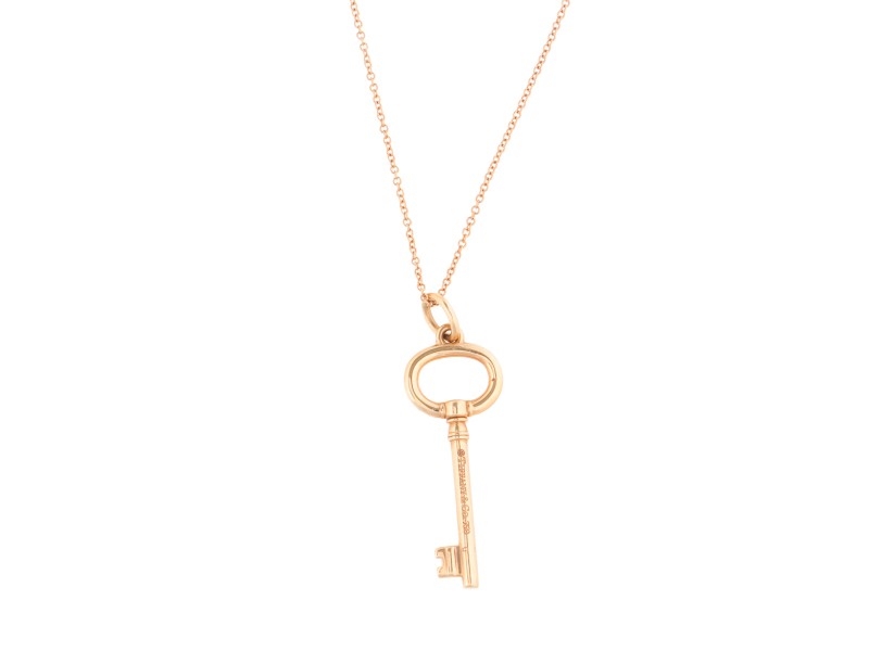 Tiffany & Co. 18K Rose Gold Key Necklace