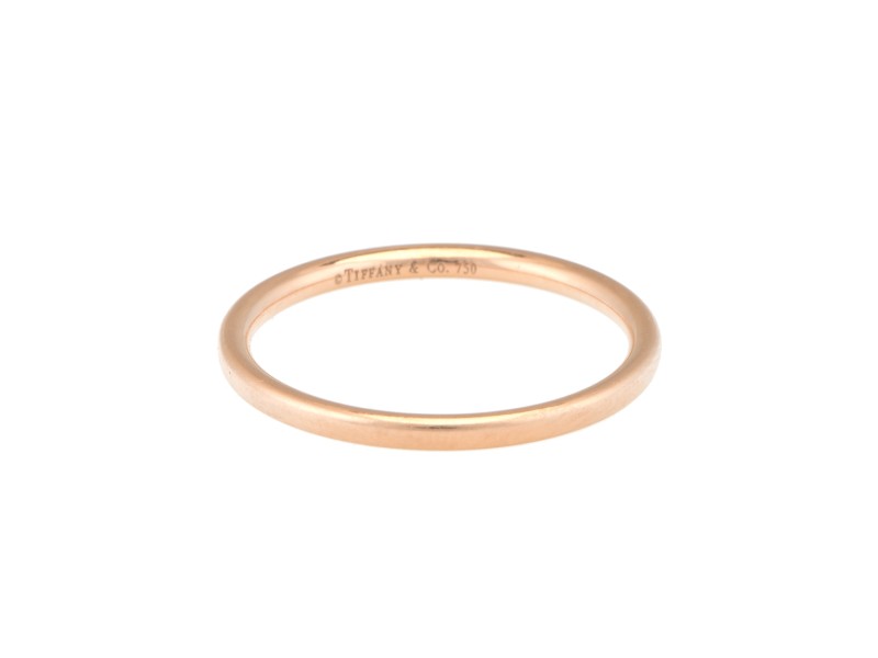 Tiffany & Co. 18k Rose Gold Thin Stack Ring Size 7.75
