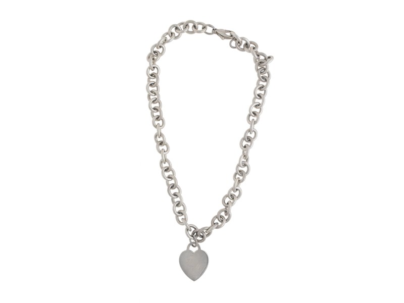 Tiffany & Co. Sterling Silver Heart Charm Necklace