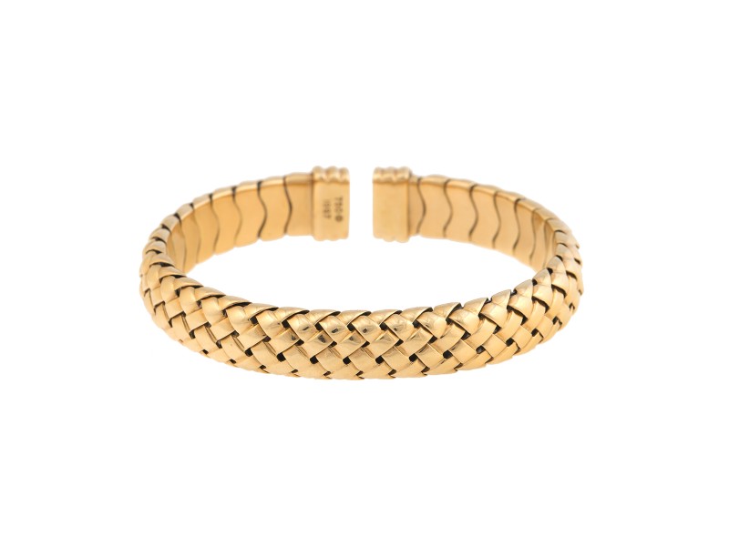 Tiffany & Co. 18K Yellow Gold Vannerie Basket Woven Cuff Bracelet