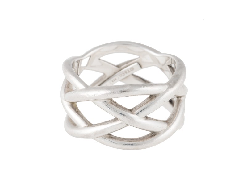 Tiffany & Co. Sterling Silver Weave Ring Size 7