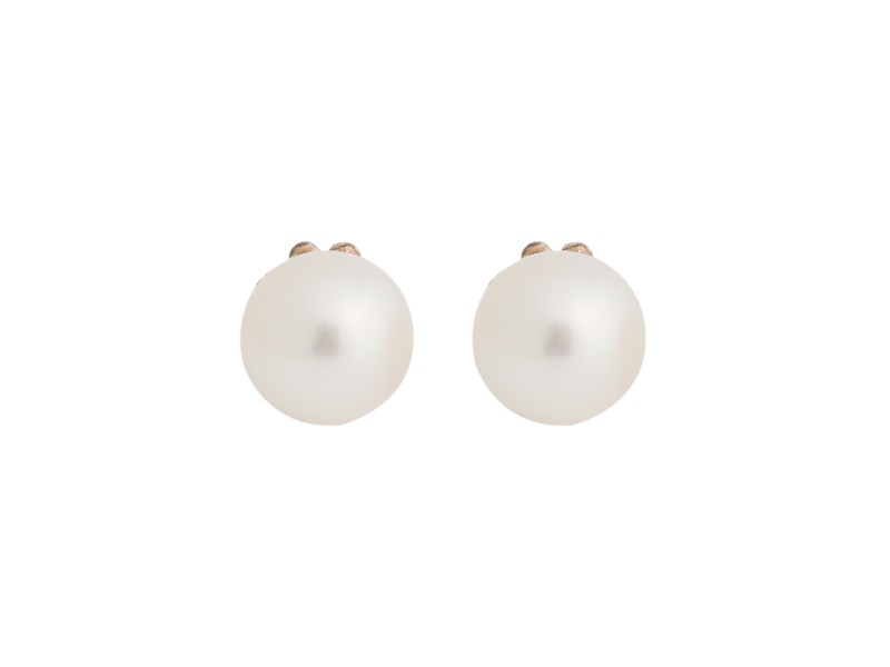Tiffany & Co. Sterling Silver White Akoya Pearl Stud Earrings
