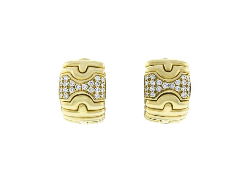 Bulgari 18K Yellow Gold Parentesi Diamond Earrings