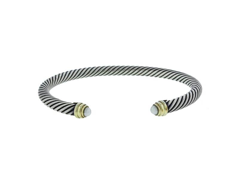 David Yurman 14K Gold Cable Classics Bracelet with Pearls 