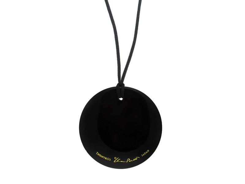 Tiffany & Co. Black Disc Lacquer Pendant Necklace
