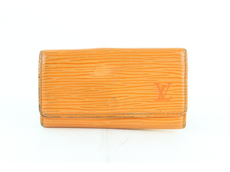 Louis Vuitton Epi 4 Key Holder Multicles 228803 Orange Leather Clutch