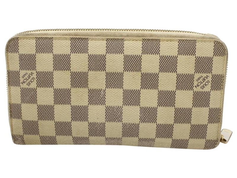 Louis Vuitton Damier Azur Zippy Organizer Wallet Zip Around 8lv122