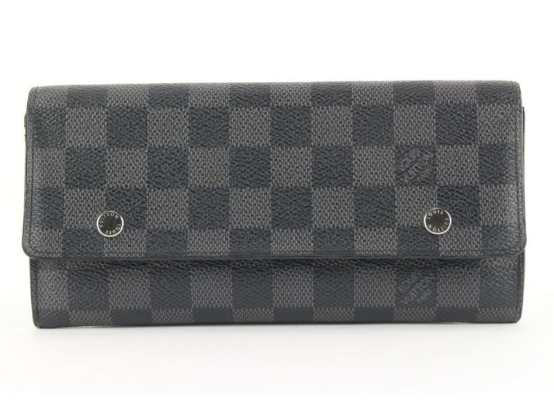 Louis Vuitton Black Damier Graphite Modulable Long Flap Wallet 14lvs421