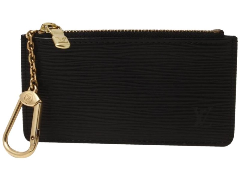 Louis Vuitton Black Epi Leather Pochette Cles Key Pouch Keychain  861937