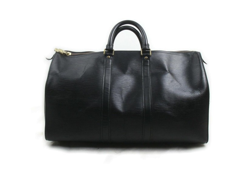 Louis Vuitton Black Epi Leather Keepall 45 Boston Duffle PM 863015