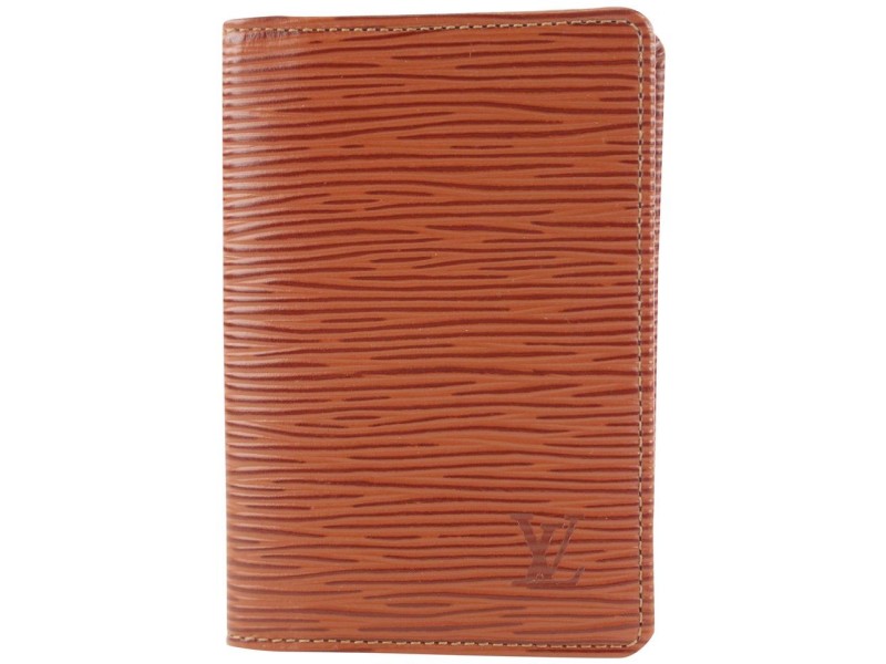 Louis Vuitton Brown Epi Card Holder Porte Cartes Wallet Case 91lvs427