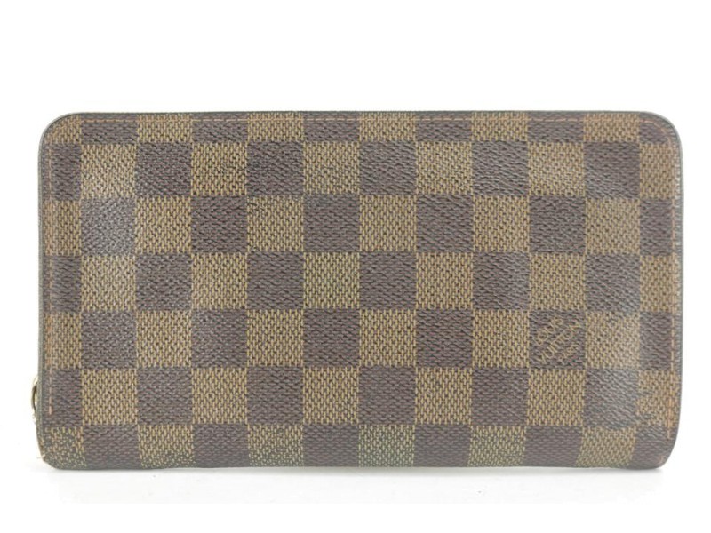 Louis Vuitton Damier Ebene Zippy Wallet Zip Around Long 6LK1210