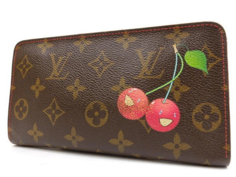 Louis Vuitton Monogram Cherry Murakami Zippy Wallet Zip Around 234387
