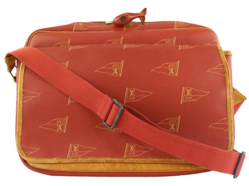 Louis Vuitton 1995 LV Cup Red Bosphore Calvi Messenger Crossbody Bag 234lvs56