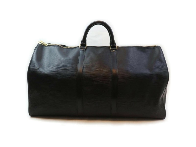 Louis Vuitton Black Epi Leather Noir Keepall 55 Duffle Bag GM 862257