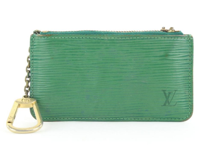 Louis Vuitton Green Epi Leather Key Pouch Pochette Cles 239lvs211