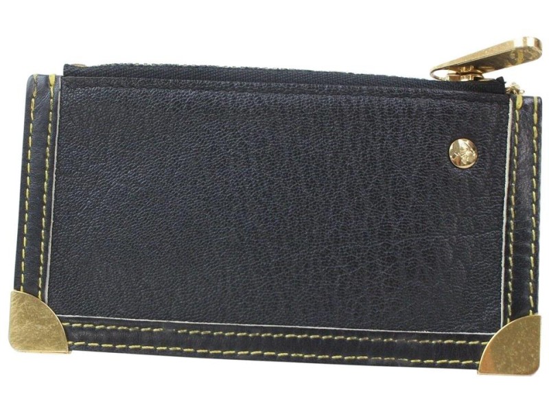 Louis Vuitton Black Suhali Leather Key Pouch Pochette Cles 859548
