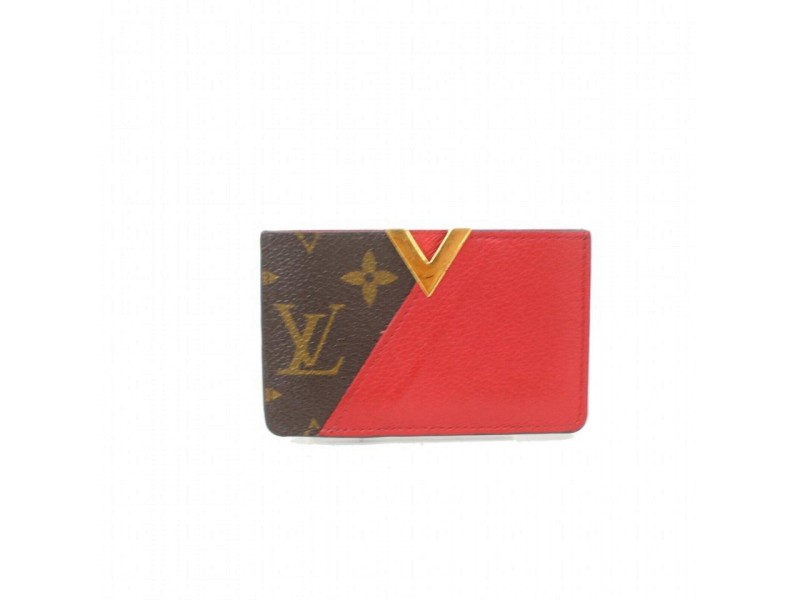 Louis Vuitton Kimono Card Holder Case Wallet Monogram Red Taurillon Leather 872471