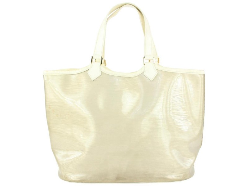 Louis Vuitton Clear White Epi Plage Lagoon Bay Baia Beach Tote Bag 1018lv6