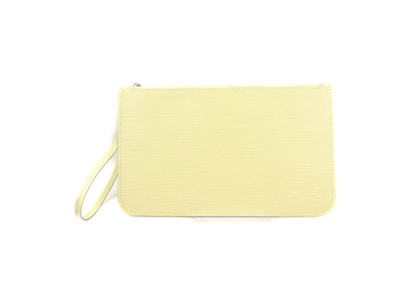 Louis Vuitton Vanilla Epi Leather Neverfull Pochette Wristlet Bag 863368