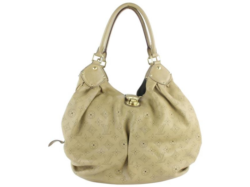 Louis Vuitton Large Taupe Monogram Mahina Perforated Leather L Hobo 5LZ859