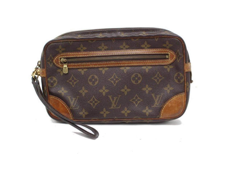 Louis Vuitton Marly Dragonne Marly Monogram Gm 869497 Brown Coated Canvas Clutch