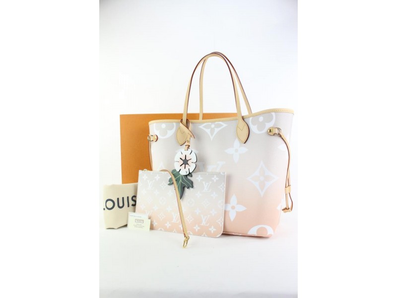 Louis Vuitton Peach Mist Monogram By the Pool Neverfull MM Tote with Pouch 29lvs422