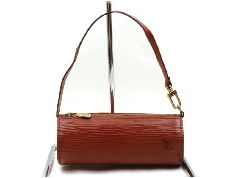 Louis Vuitton Brown Epi Leather Mini Papillon Soufflot Wristlet Pouch Bag 862422