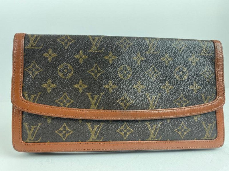 Louis Vuitton Pochette Monogram Dame Gm Envelope 5lv63 Brown