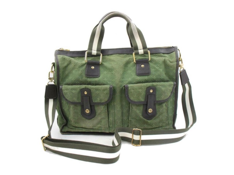 Louis Vuitton Horizon Khaki Annette Pegase Rolling Luggage 871668 Green  Monogram Mini Lin Weekend/Travel Bag, Louis Vuitton
