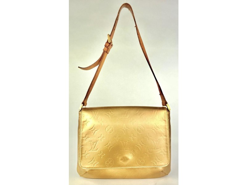 Louis Vuitton Matte Gold Monogram Vernis Thompson Street Shoulder Bag 4L1110