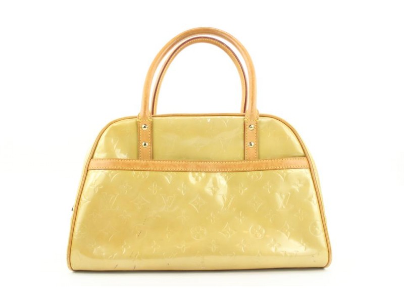 Louis Vuitton Yellow Monogram Vernis Tompkins Square Speedy Boston Bag 862825