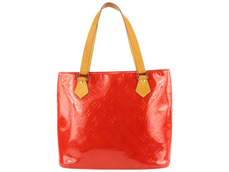 Louis Vuitton Red Monogram Vernis Houston Zip Tote Bag 636lvs617