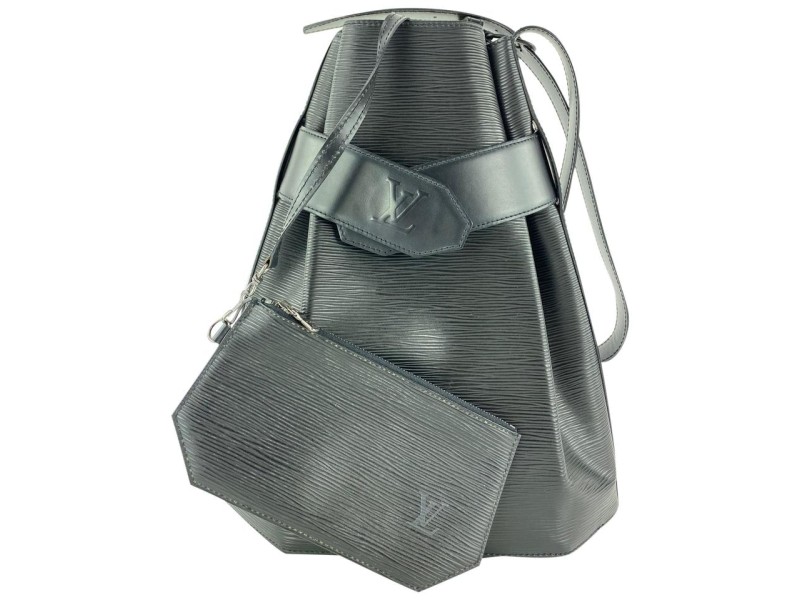 Louis Vuitton Black Epi Leather Noir Sac D'epaule with Pouch Twist Bucket 1L1118