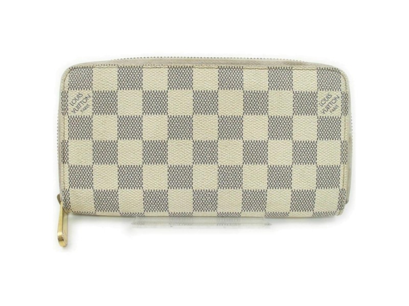 Louis Vuitton Damier Azur Long Zippy Wallet Zip Around Continental Clutch 861286
