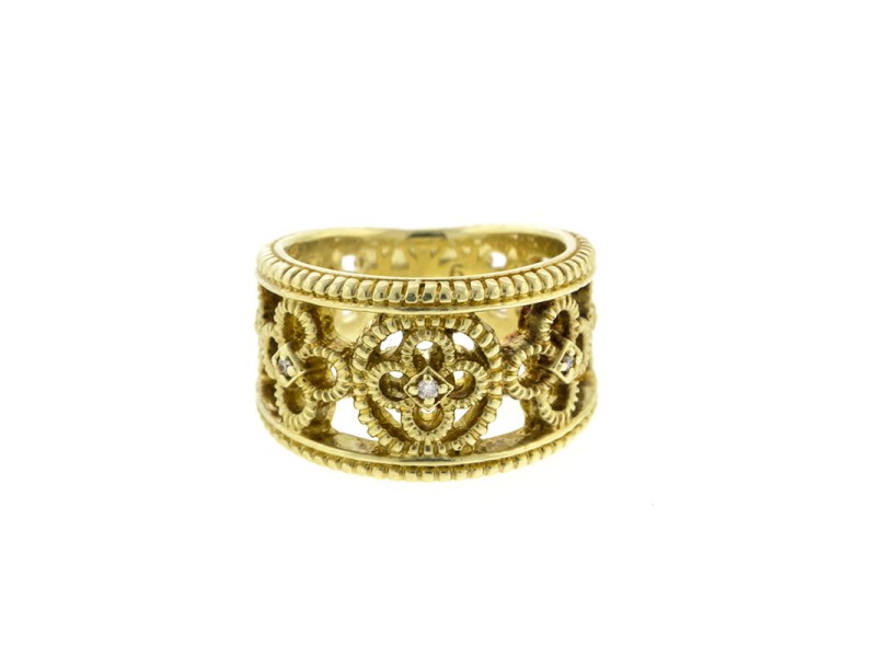 Judith Ripka 14k Yellow Gold Diamond Band Ring	