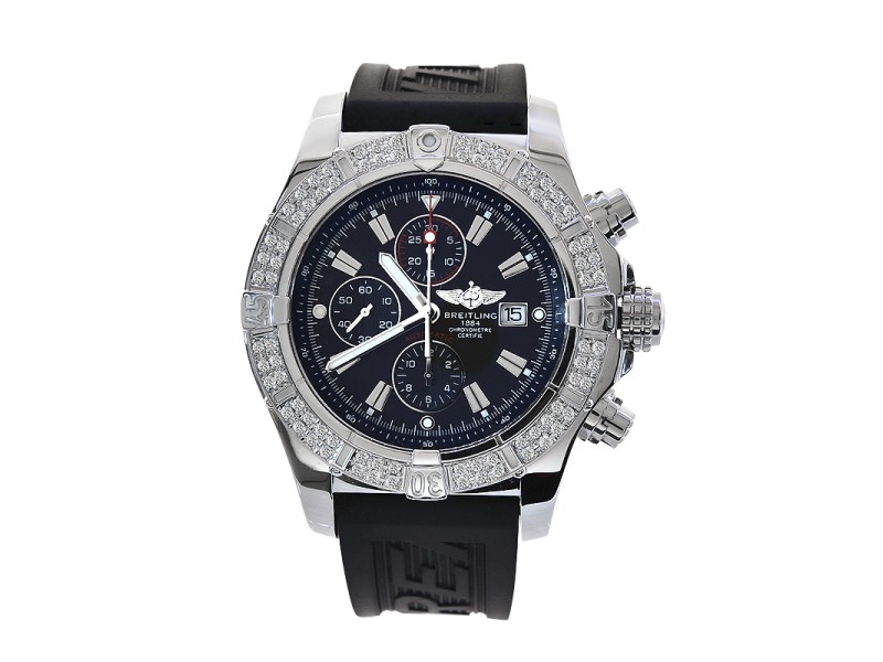 Breitling Super Avenger A13370 Stainless Steel & Rubber 48mm Watch