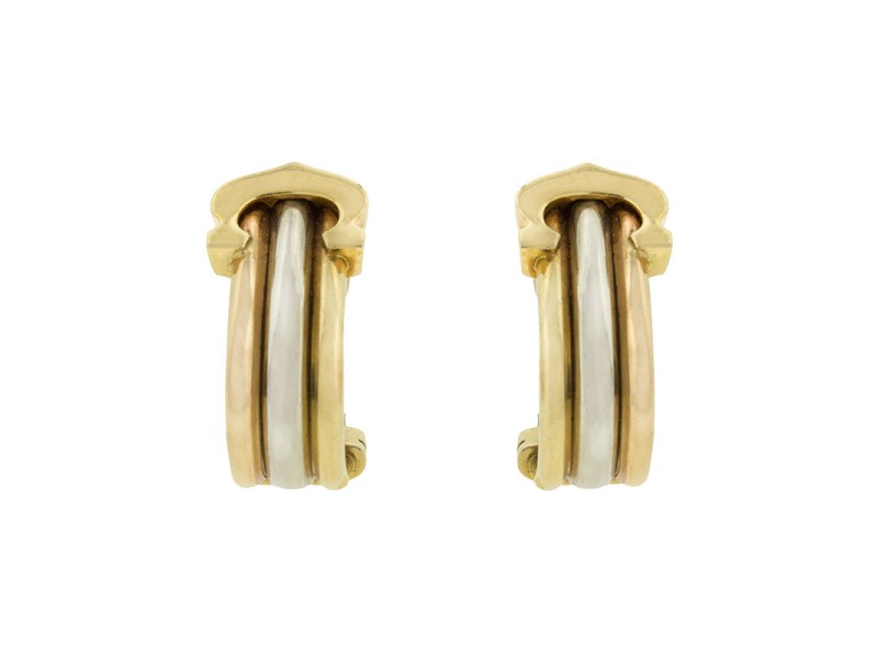 Cartier Trinity 18k Gold Huggie Earrings