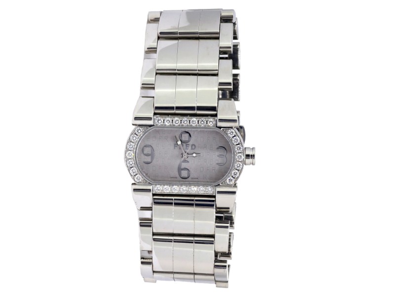 FRED Paris Stainless Steel Diamond Bezel 32 x 20mm Watch