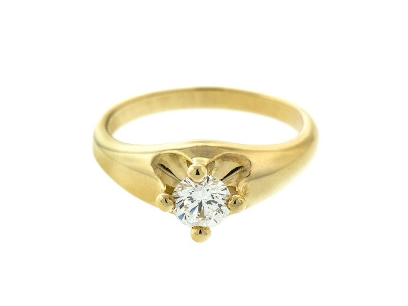 Bulgari 18k Yellow Gold Diamond Engagement Ring