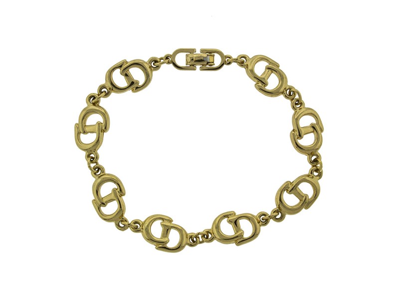 Dior Gold Tone Link Necklace